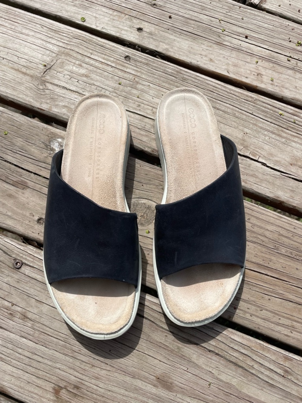 Ecco Black Slide Sandals for Women